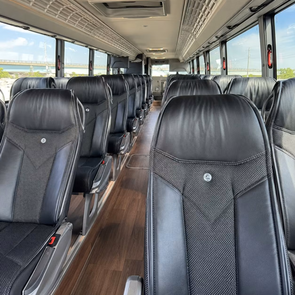 56 passenger charter bus inside