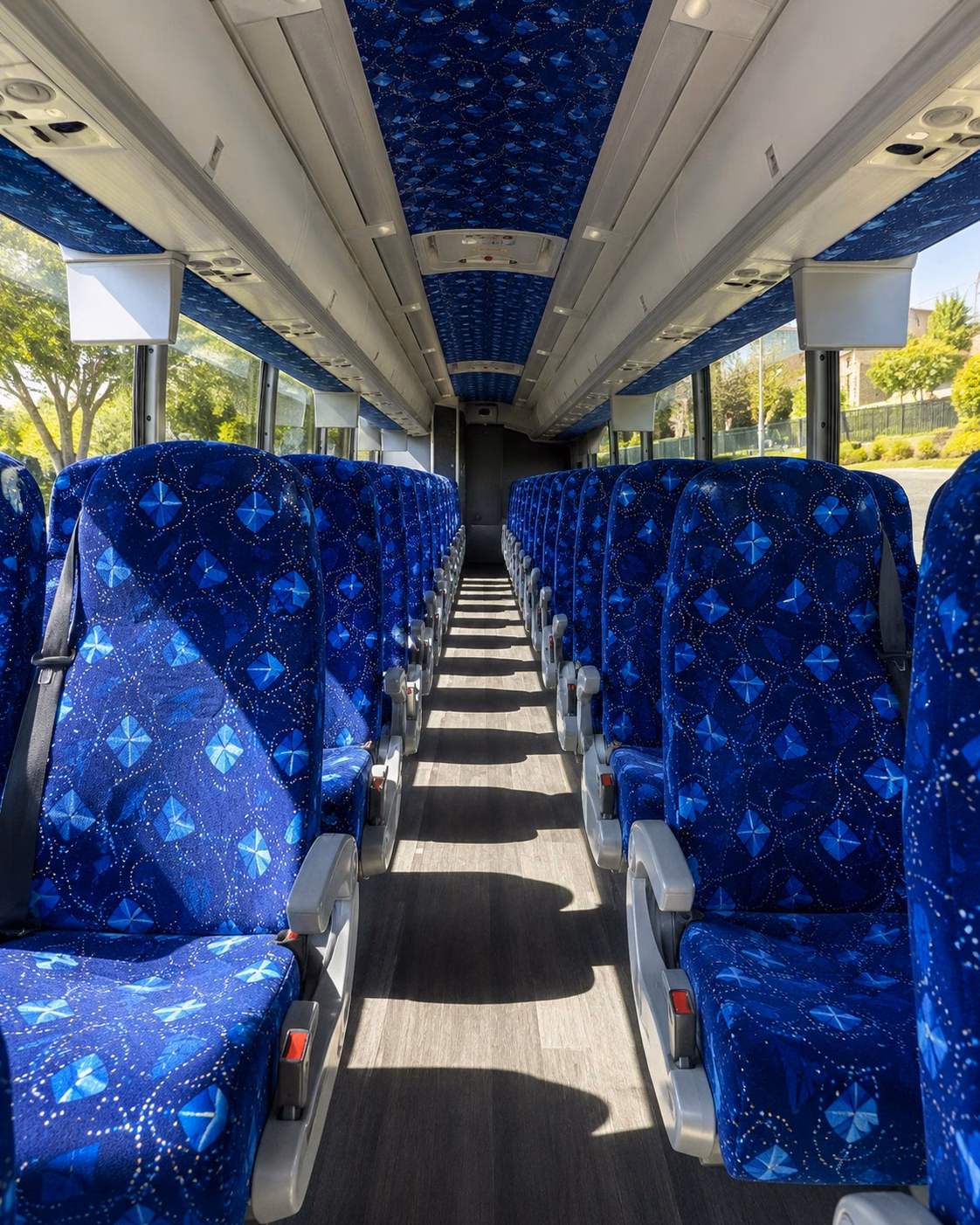 56 passenger charter bus interior
